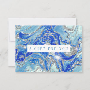 Royal Blue And Silver Marble Gift Certificate