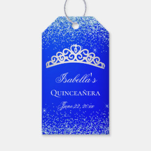 Royal Blue And Silver Quinceanera Gift Tags