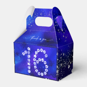 Royal Blue and Silver Sweet 16 decorations Favour Box