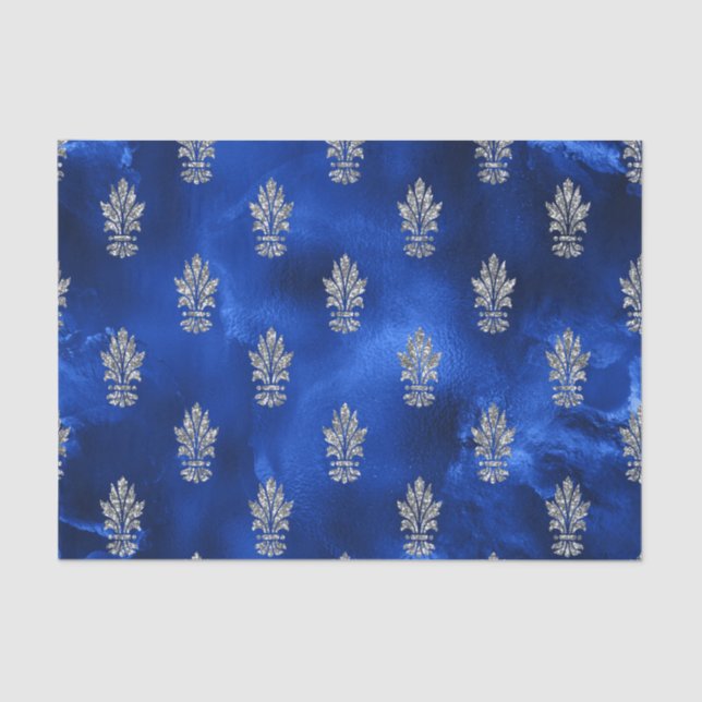 Royal Blue and Silver Tissue Paper (Front)