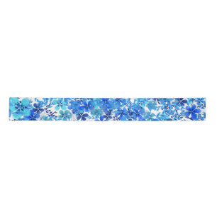 Royal Blue and Turquoise Garden Flowers   Satin Ribbon