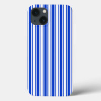Royal blue and white candy stripes Case-Mate iPhon