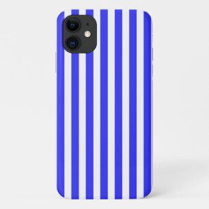 Royal blue and white candy stripes Case-Mate iPhone case