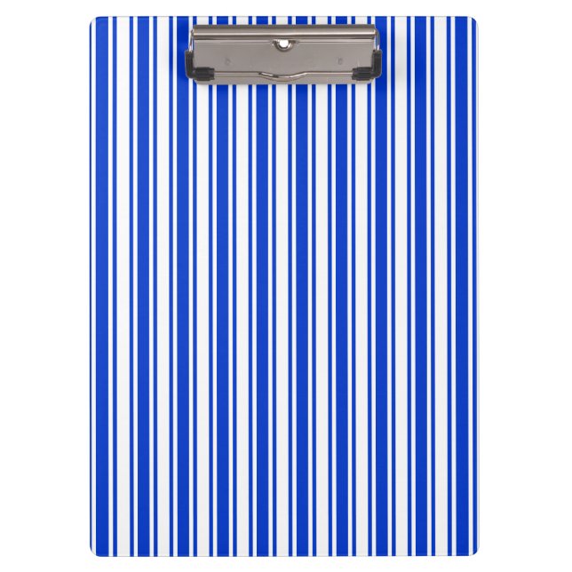 Royal blue and white candy stripes clipboard (Front)
