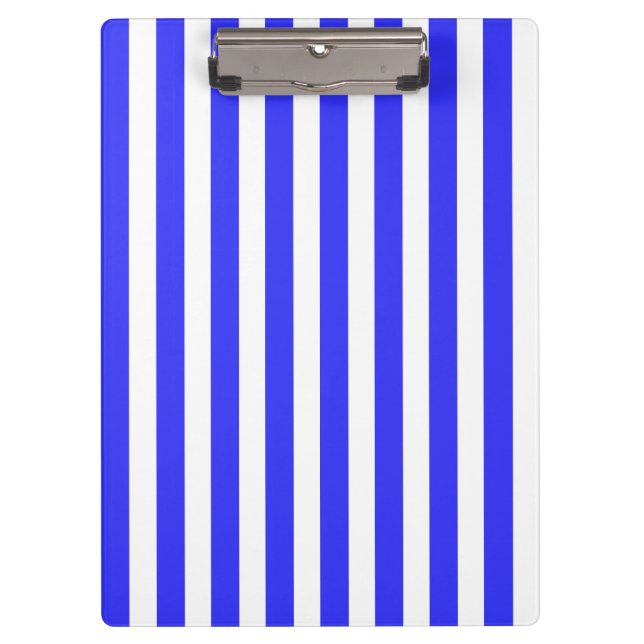 Royal blue and white candy stripes clipboard (Front)