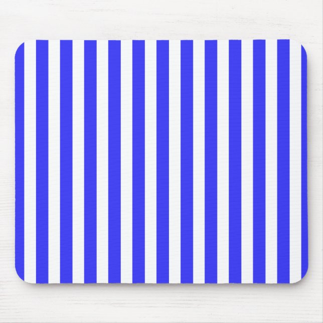 Royal blue and white candy stripes mouse pad (Front)
