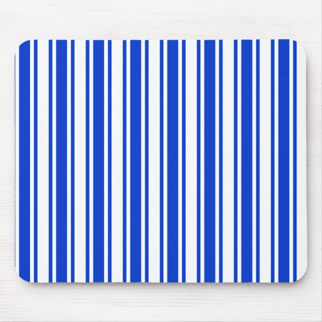 Royal blue and white candy stripes mouse pad (Front)