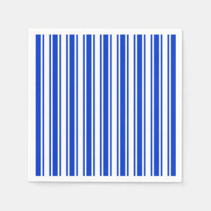 Royal blue and white candy stripes napkin
