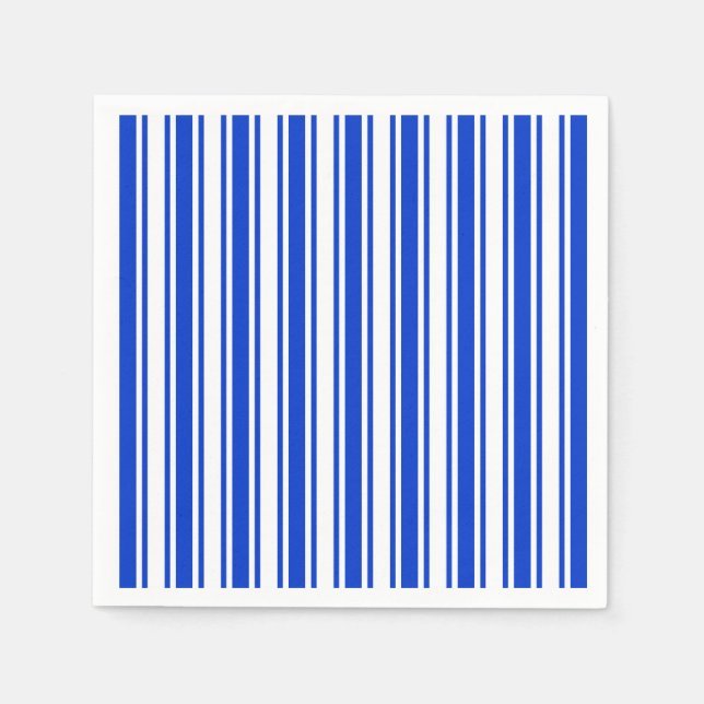 Royal blue and white candy stripes napkin (Front)