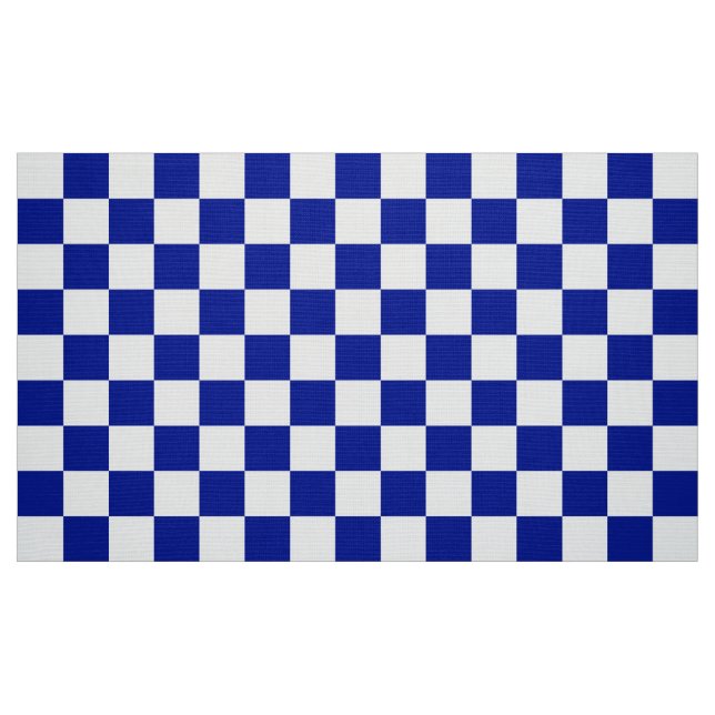 Royal Blue and White Chequerboard Pattern Fabric (Fat Quarter)