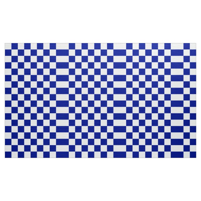 Royal Blue and White Chequered Pattern Fabric (Yard)