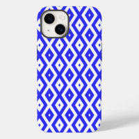 Royal blue and white diamond pattern