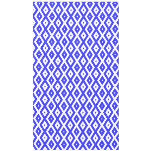Royal blue and white diamond pattern tablecloth