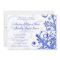 Royal Blue and White Floral Wedding Invitation