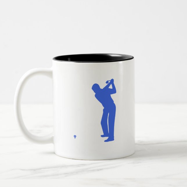 Royal Blue and White Golf Two-Tone Coffee Mug (Left)