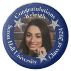 Royal Blue and White Graduation Photo