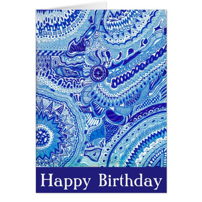 Royal Blue and White Ming style birthday (Front)