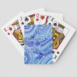 Royal Blue and White Ming style pattern art Playing Cards
