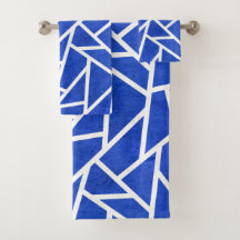 Royal blue and white mosaic pattern
