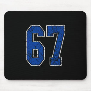 Royal Blue And White Number 67 Jersey Player Unifo Mouse Pad