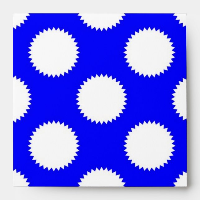 Royal Blue and White Polka Dot Envelope (Front)