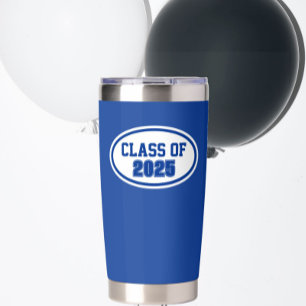 Royal Blue and White School Colours Class Year Insulated Tumbler