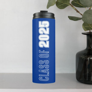 Royal Blue and White School Colours Class Year Thermal Tumbler