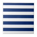 Royal Blue and White Stripes Tile<br><div class="desc">Royal Blue and White Stripes</div>