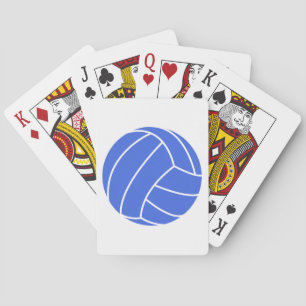 Royal Blue and White Volleyball Playing Cards
