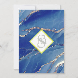 *~ ROYAL BLUE AR66 QR + RSVP Agate Wedding Invitation