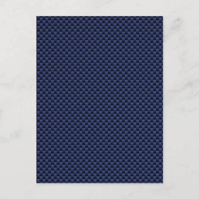 Royal Blue Automotive Carbon Fibre Weave Print Postcard (Front)