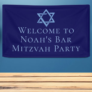 Royal Blue Bar Mitzvah Party Star of David Banner