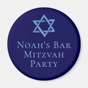 Royal Blue Bar Mitzvah Party Star of David Magnet