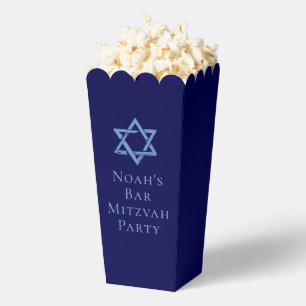 Royal Blue Bar Mitzvah Party Star of David Popcorn Favour Box