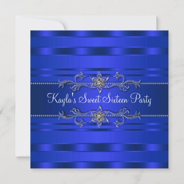 Royal Blue Birthday Party Invitation (Front)