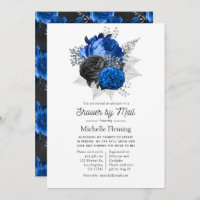 Royal Blue, Black and Silver Floral Shower by Mail