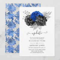 Royal Blue, Black and Silver Floral Wedding Update