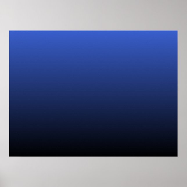 Royal Blue Black Ombre Poster (Front)