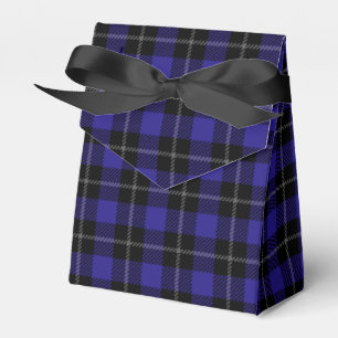 Royal Blue Black Plaid Favour Box
