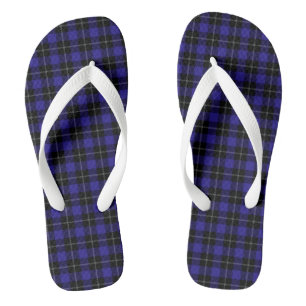 Royal Blue Black Plaid Jandals
