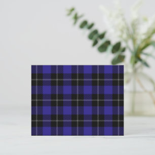 Royal Blue Black Plaid Postcard