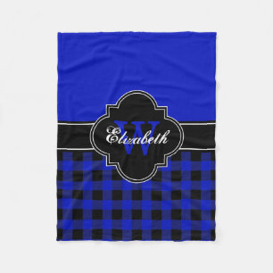 Royal Blue Blk Buffalo Plaid Lumberjack CB 1IQIRN Fleece Blanket