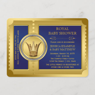 Royal Blue Boys Royal Baby Shower Invitation