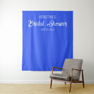 Royal Blue Bridal Shower Photo Backdrop Tapestry