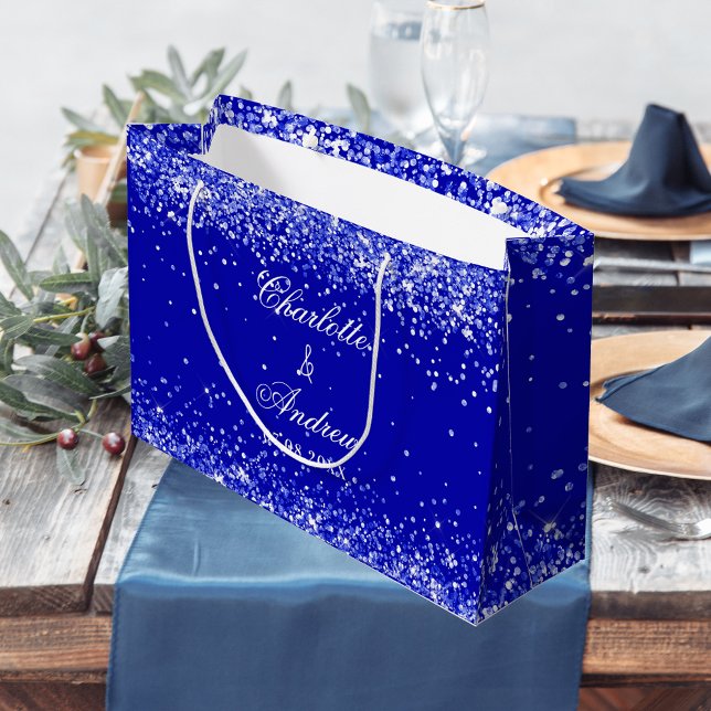 Royal blue bride groom wedding large gift bag (Creator Uploaded)