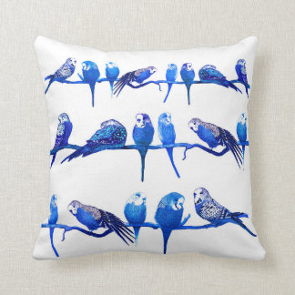 Royal Blue Budgie Bird Parrot Cushion Pillow