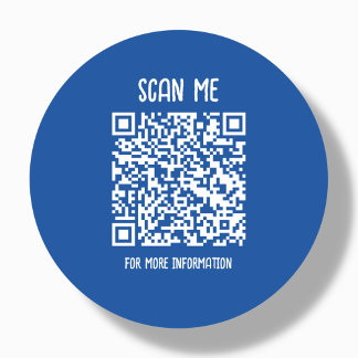 Royal Blue | Business QR Code Scannable  Classic Round Sticker