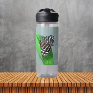 Royal Blue Butterfly Photo Water Bottle