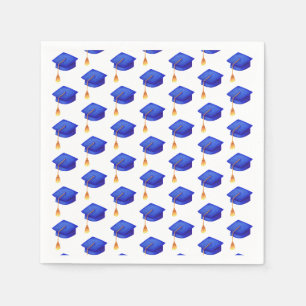 Royal Blue Cap Pattern Graduation Napkin