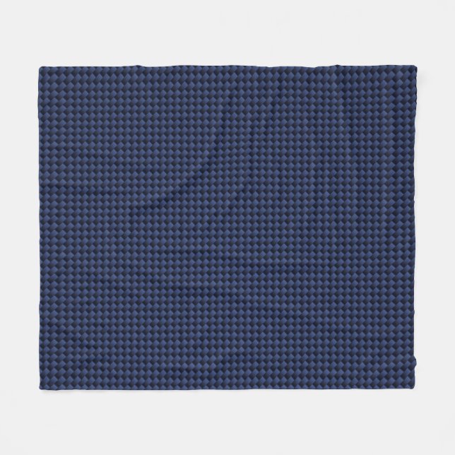 Royal Blue Carbon Fibre Style Weave Print Fleece Blanket (Front (Horizontal))